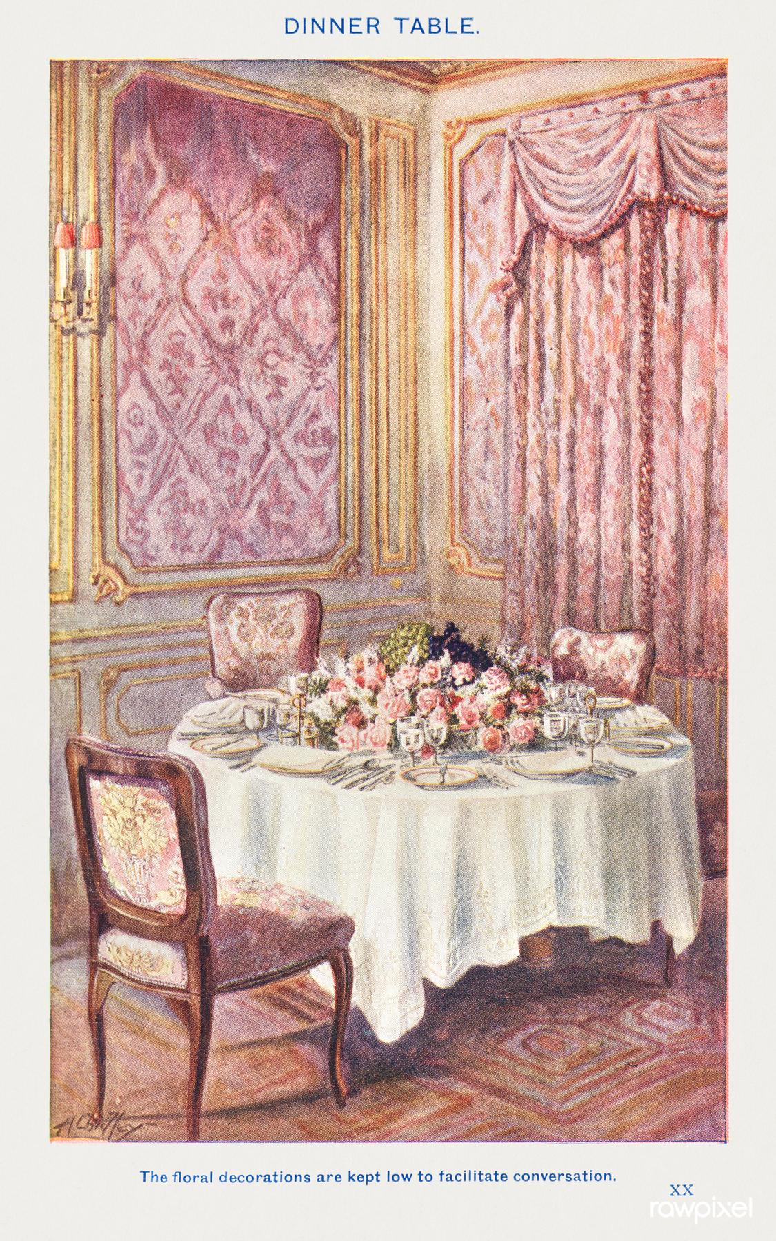 Divide household tasks fairly and visibly | What You Need: A Dinner Table from Mrs. Beeton& 39;s Book of Household Management. Digitally enhanced from our own edition